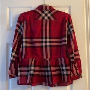 Peplum button down Burberry shirt